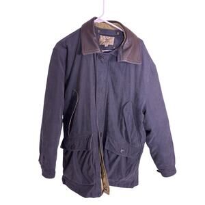 Vintage Rainforest Down Feather Coat Leather Collar Winter Jacket Mens L